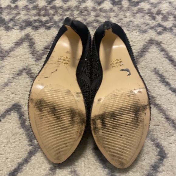 Women’s Aldo Black Satin Sparkle Platforms - Picture 10 of 14